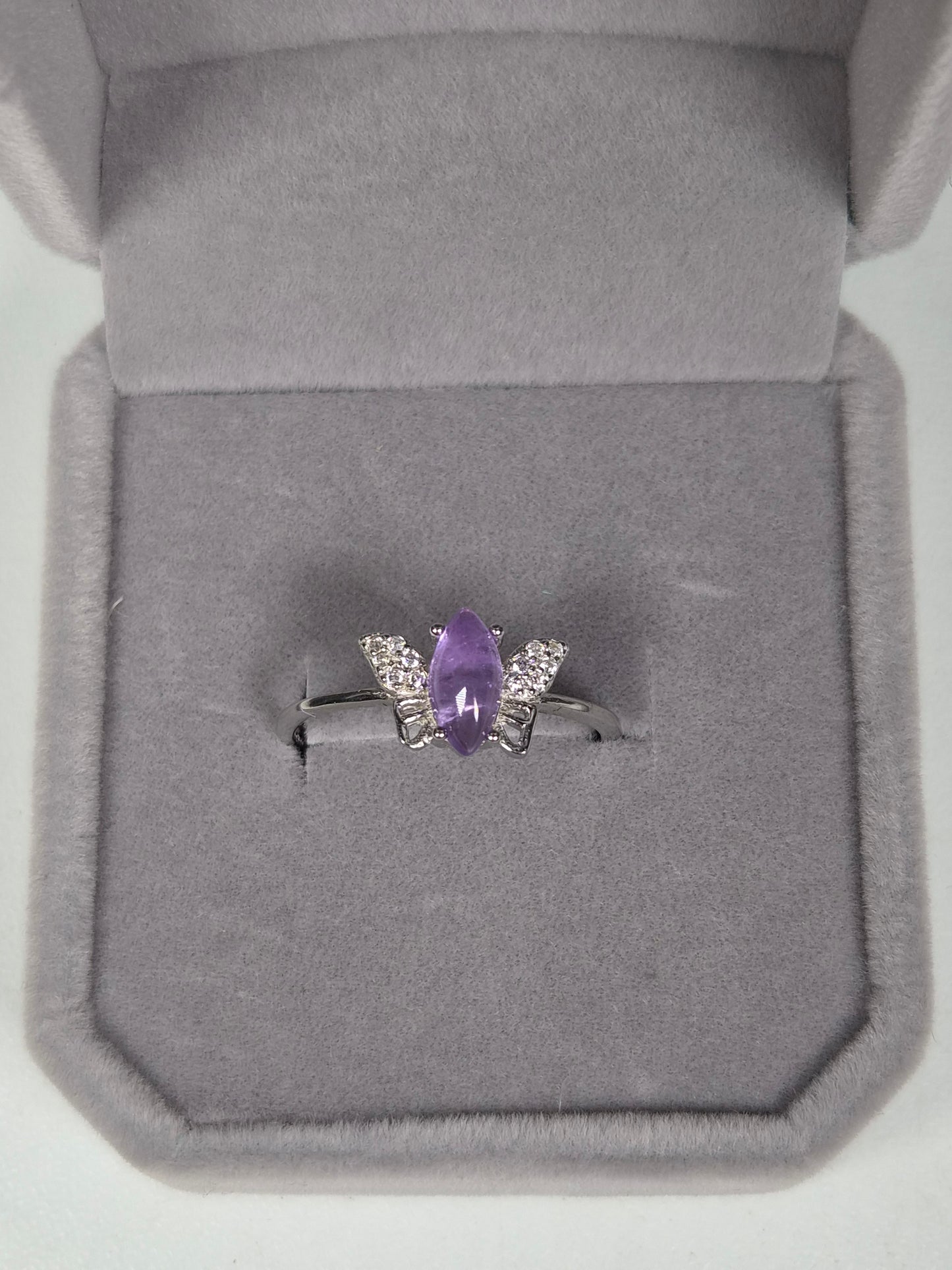 Amethist s925 (zilver) verstelbare ring nr15