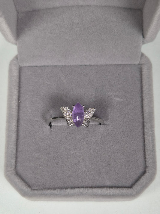 Amethist s925 (zilver) verstelbare ring nr15