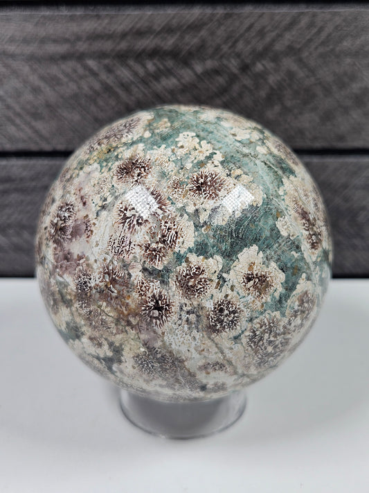 Groene bloem Jaspis bol 380 gram