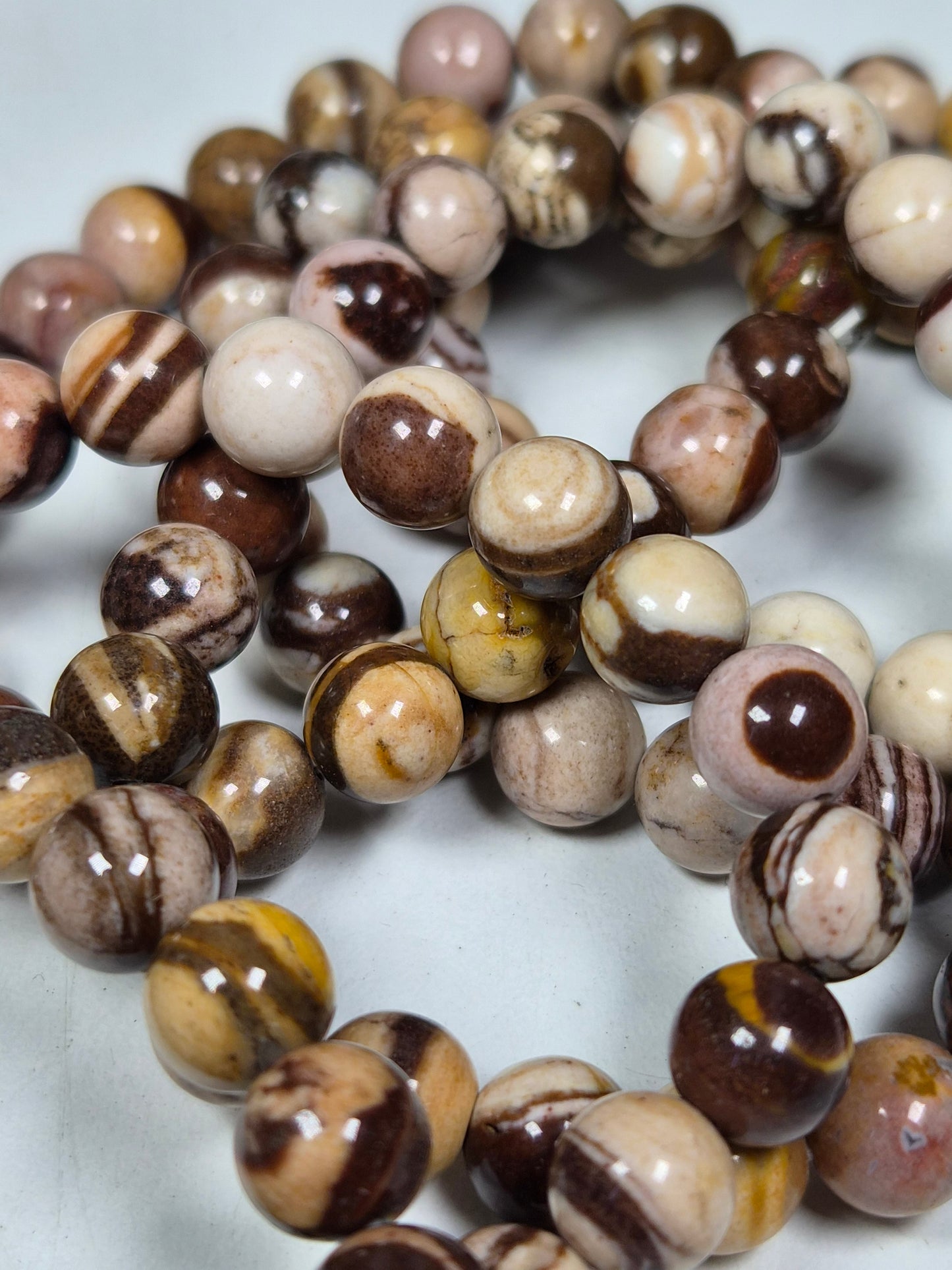 Chocolade Calciet armband 8mm