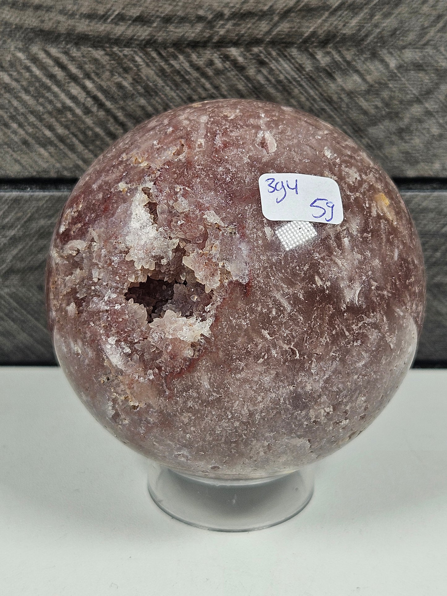 Roze amethist bol 394 gram