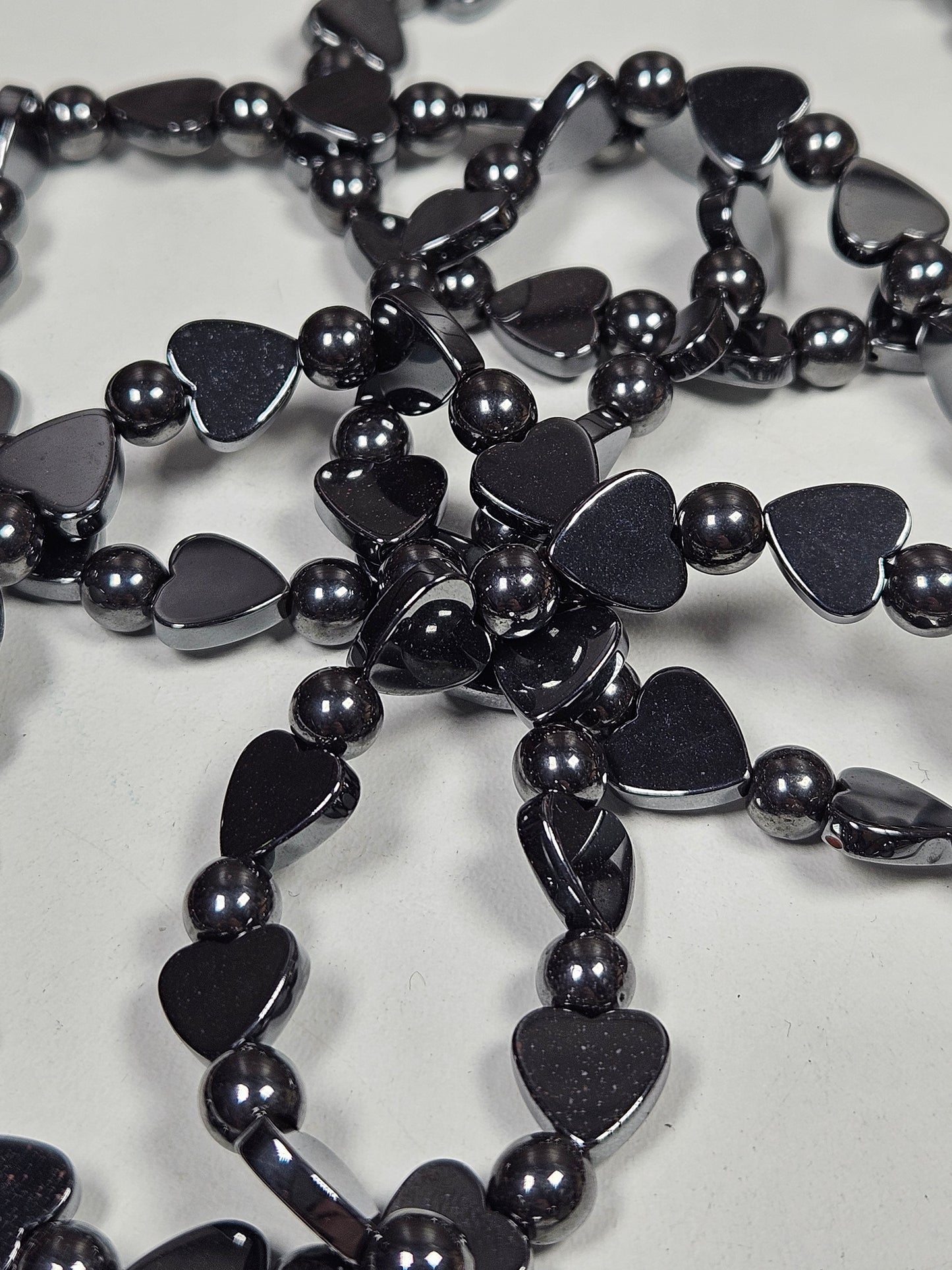 Hematiet hart armband 6-9mm