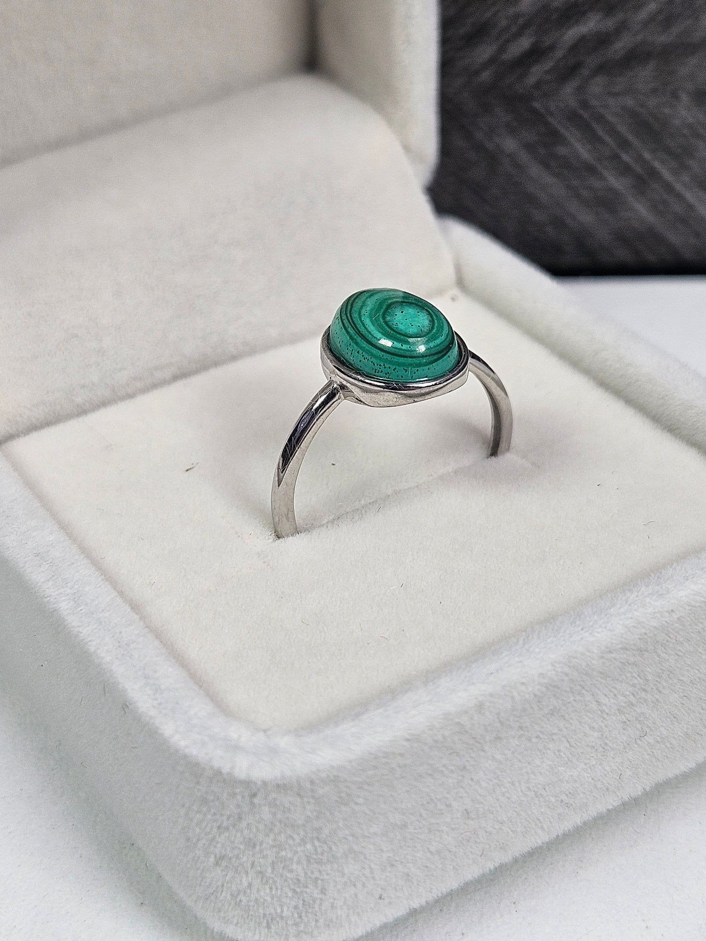 Malachiet s925 (zilver) verstelbare ring nr18