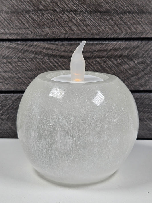 Seleniet waxinehouder rond