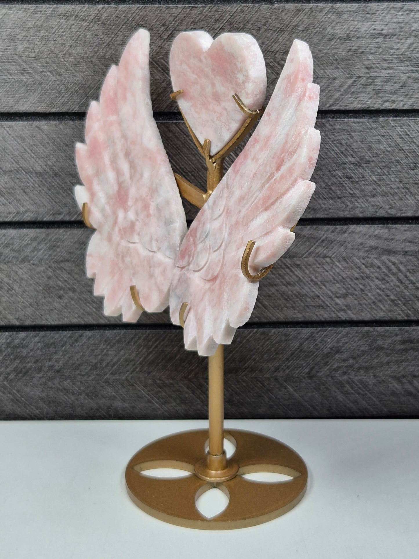 Roze Opaal Hart met Vleugels nr7