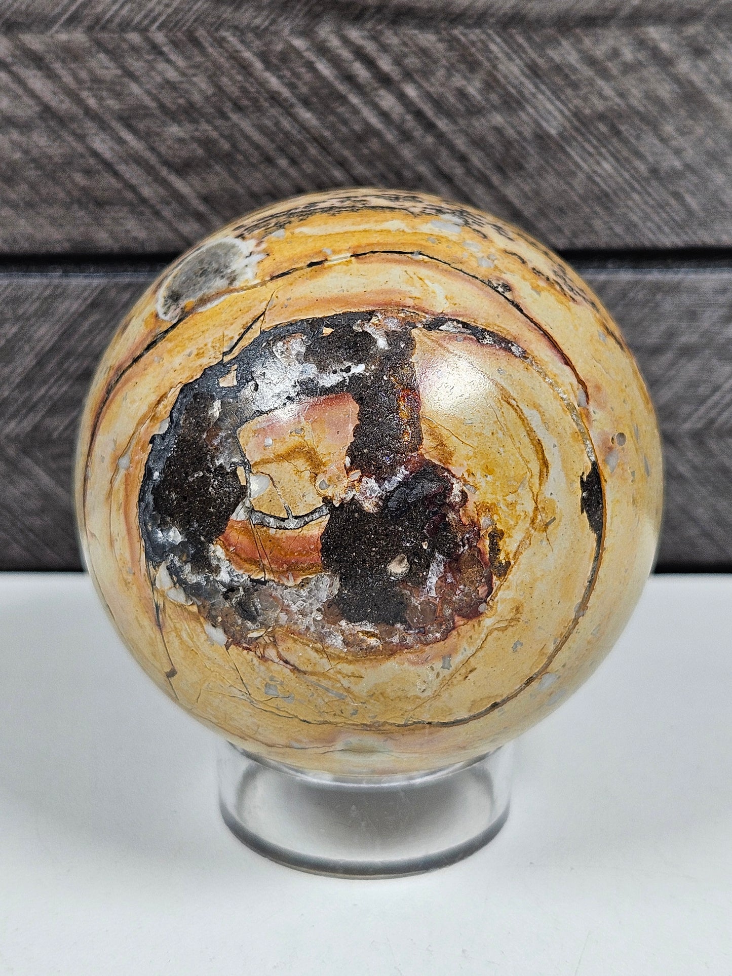 Landschaftsjaspis Kugel 276 Gramm