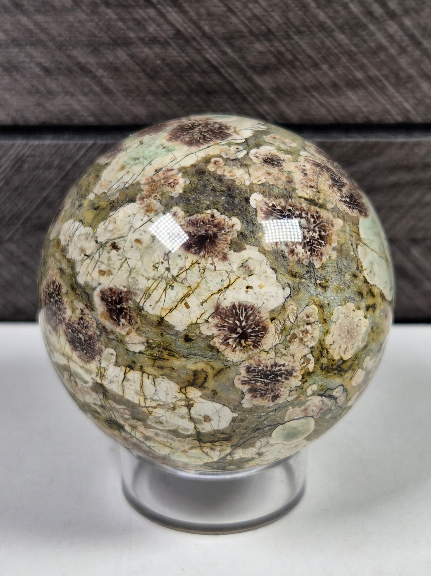 Groene Bloem Jaspis Bol 230 gram