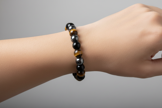 Hematiet/Tijgeroog/Obsidiaan armband 8mm