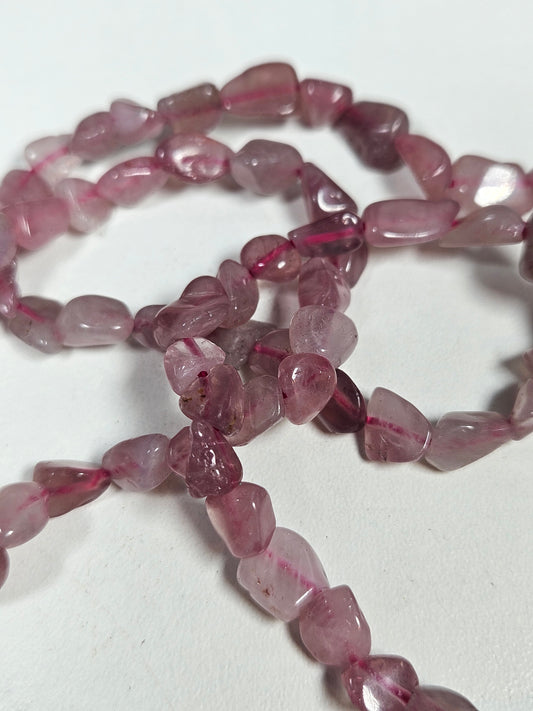 Lavendelkwarts trommel armband