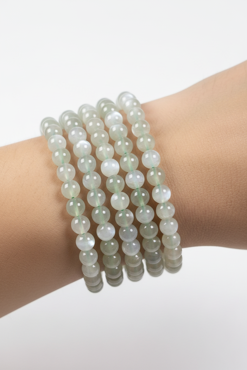 Groene Maansteen armband 10mm (HQ)
