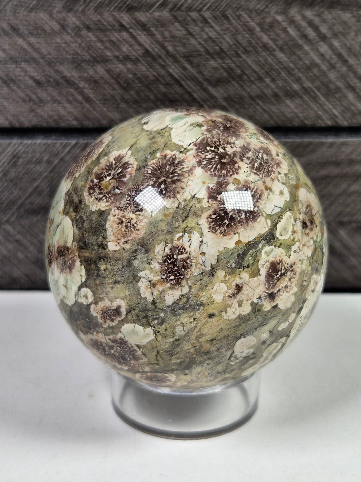 Groene Bloem Jaspis Bol 230 gram