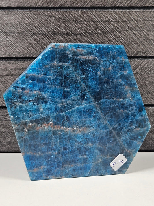Blauwe apatiet slab 360 gram