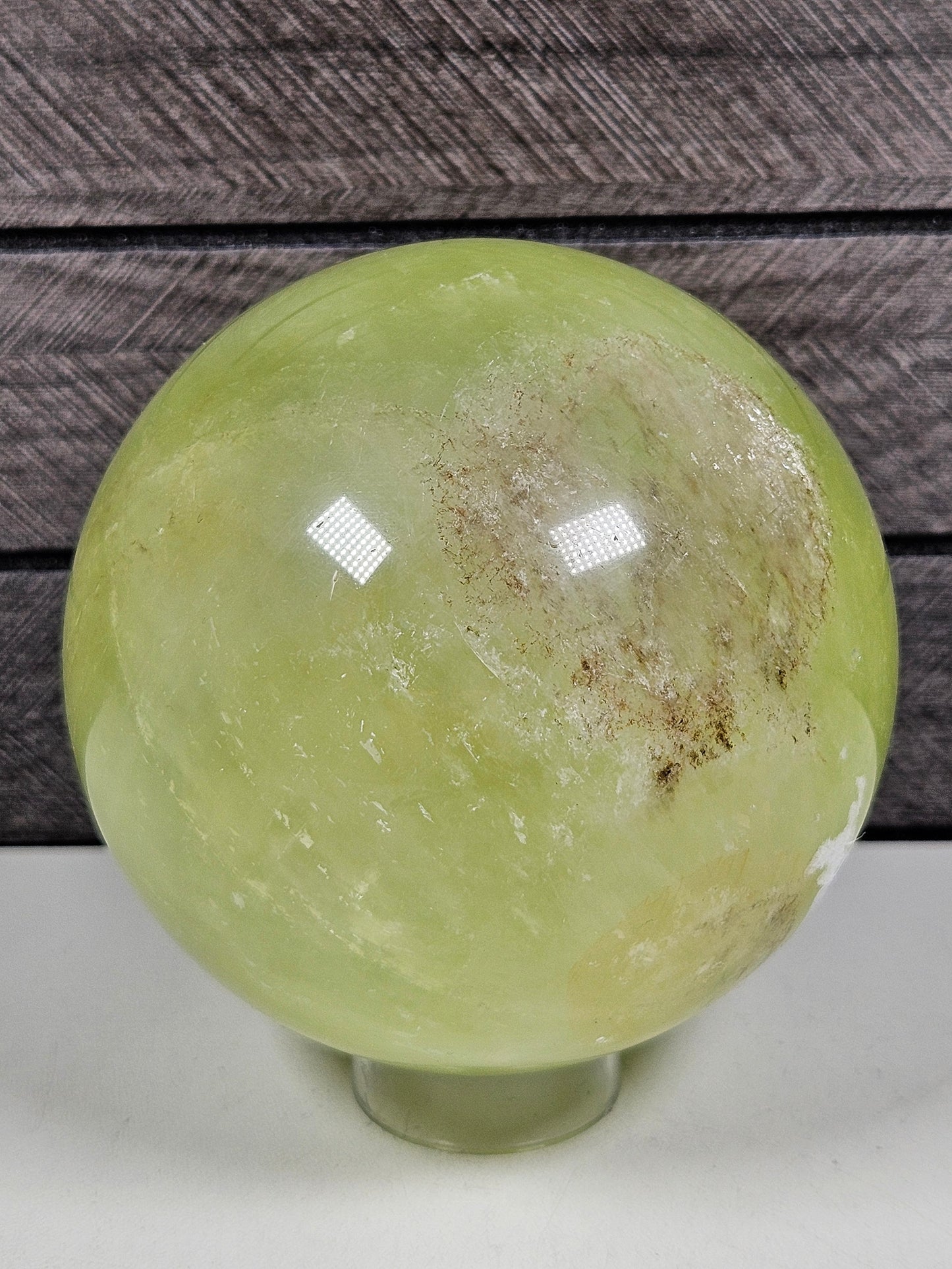 Groene optisch calciet bol 1102 gram