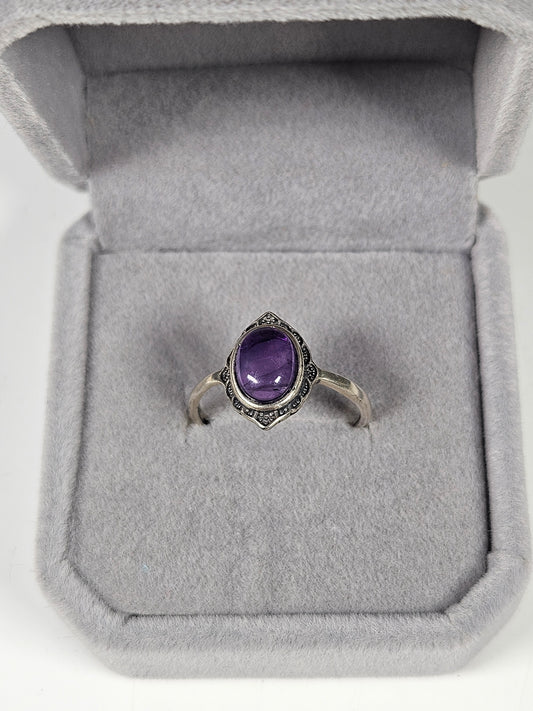 Amethist s925 (zilver) verstelbare ring nr42