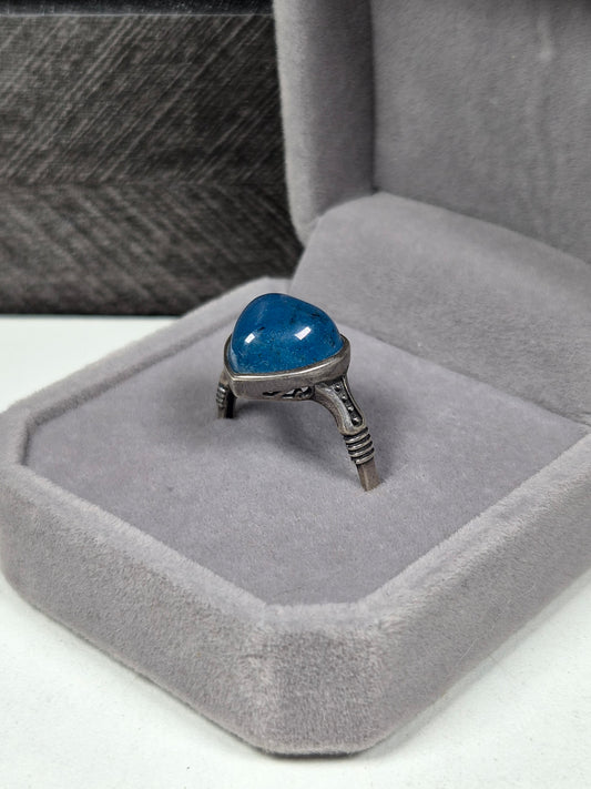 Blauwe apatiet s925 (zilver) verstelbare ring nr17