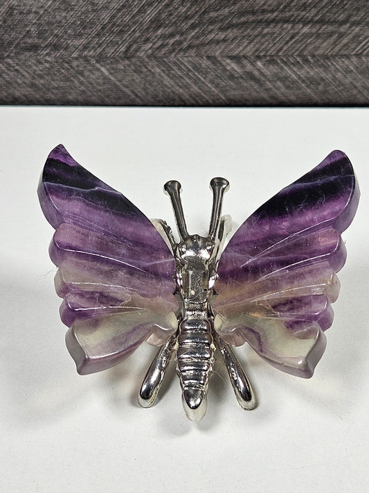 Fluoriet vlinder zilver lijfje nr1