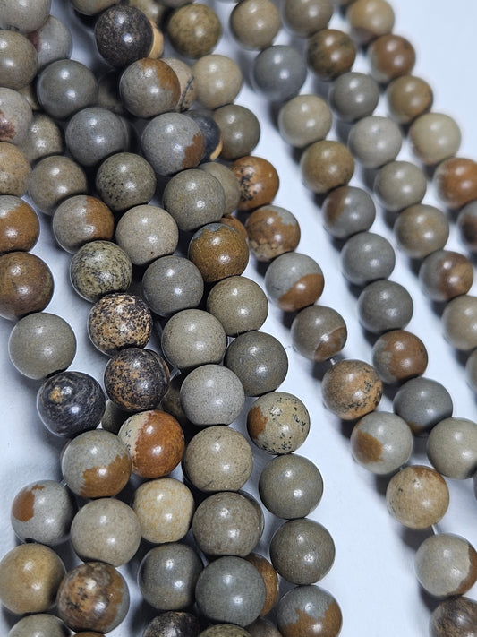 Landschapsjaspis kralenstreng 6mm