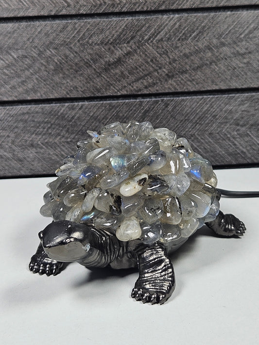 Labradoriet Schildpad lamp USB zwart