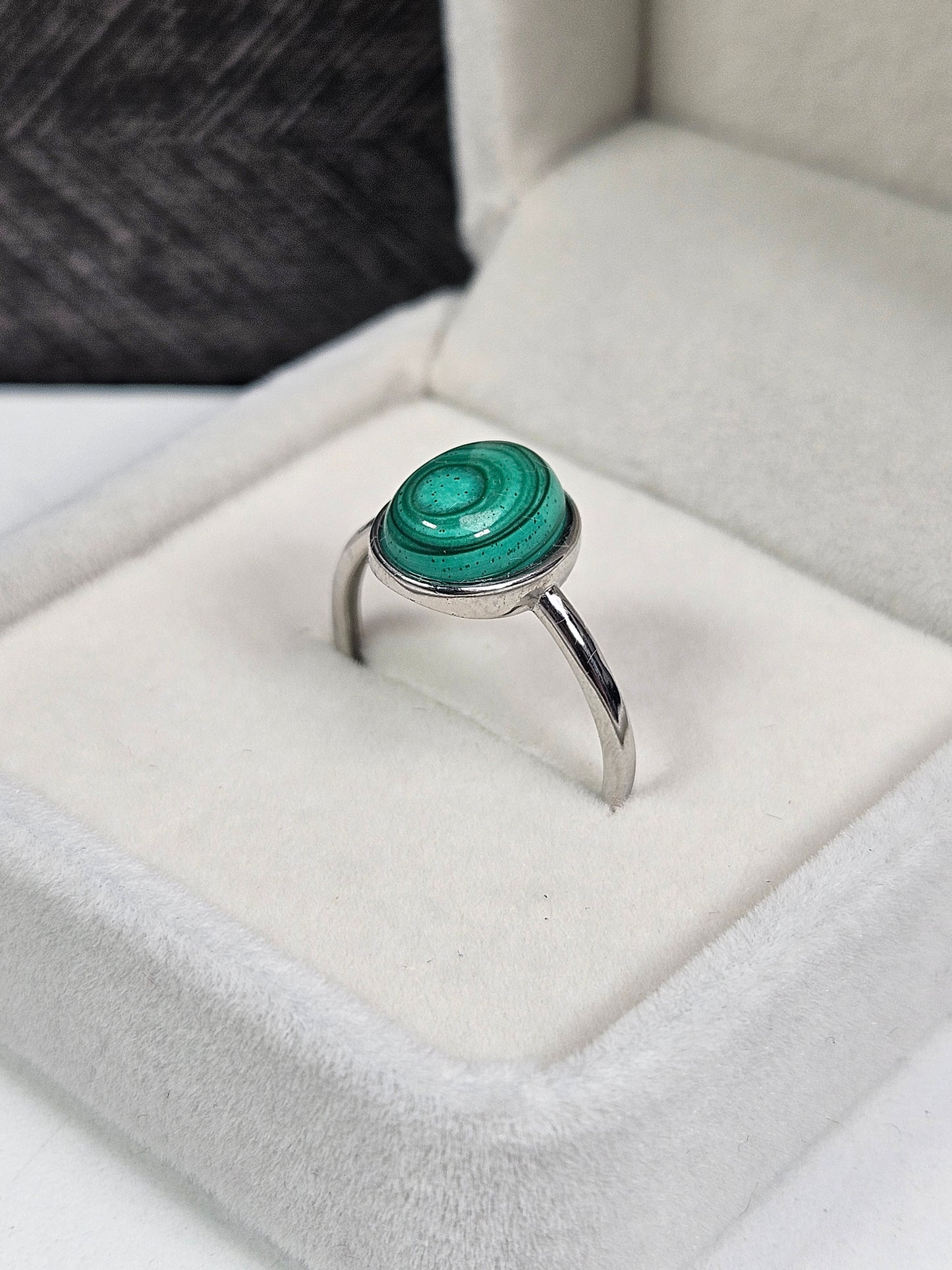 Malachiet s925 (zilver) verstelbare ring nr18