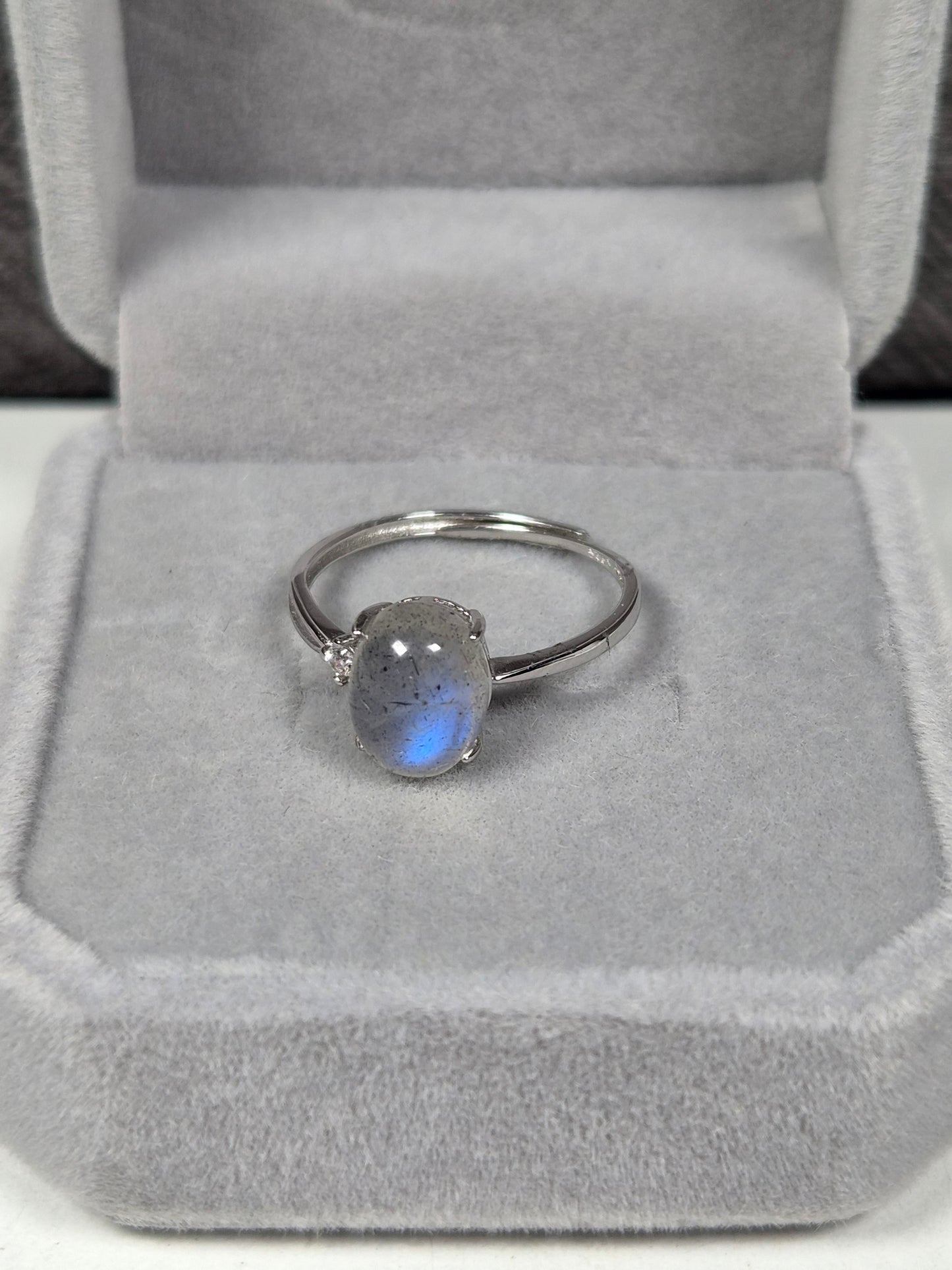 Labradoriet s925 (zilver) verstelbare ring nr2