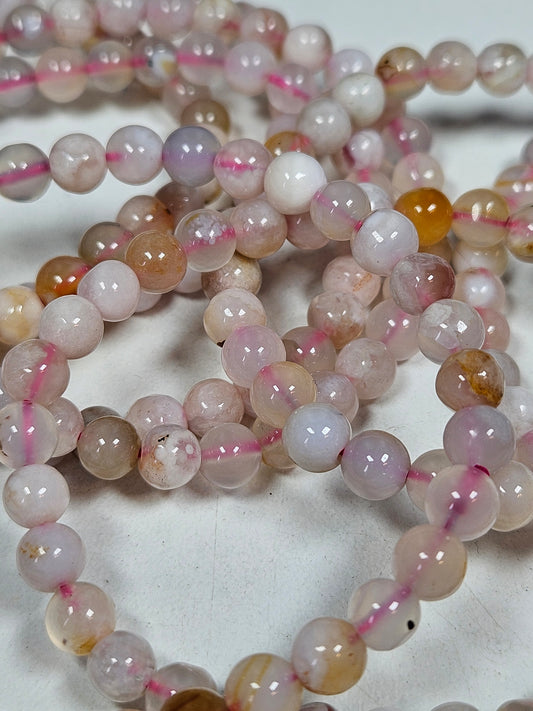 Bloemagaat armband 6mm