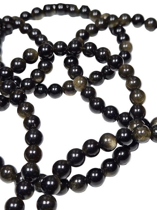 Goud obsidiaan armband 6mm