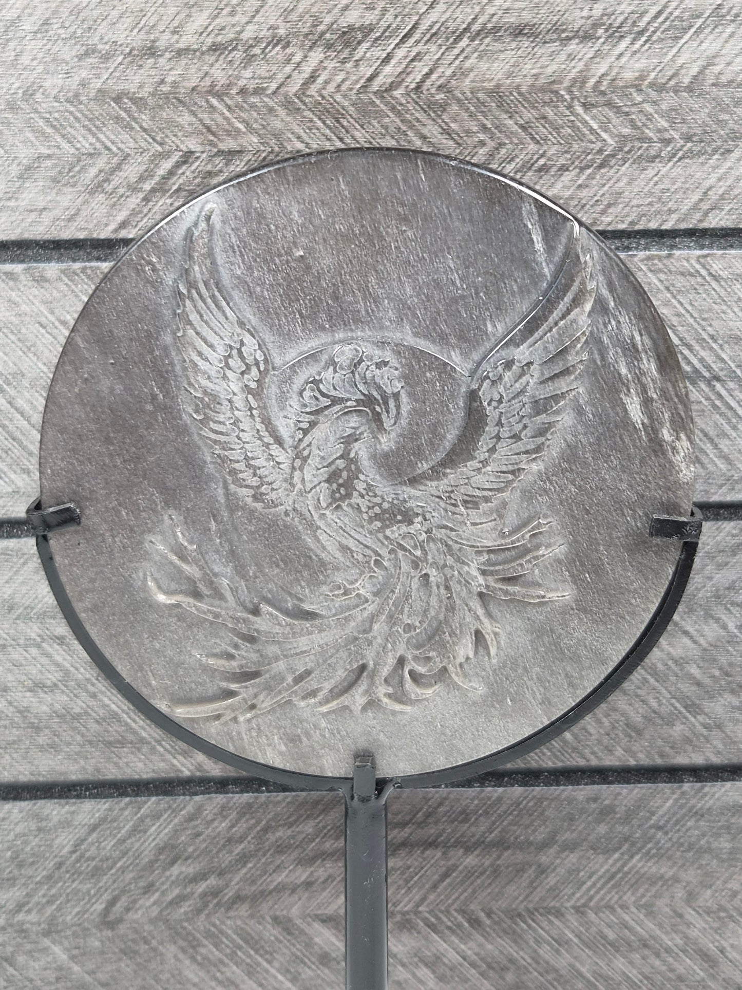 Zilver Obsidiaan Phoenix op Standaard