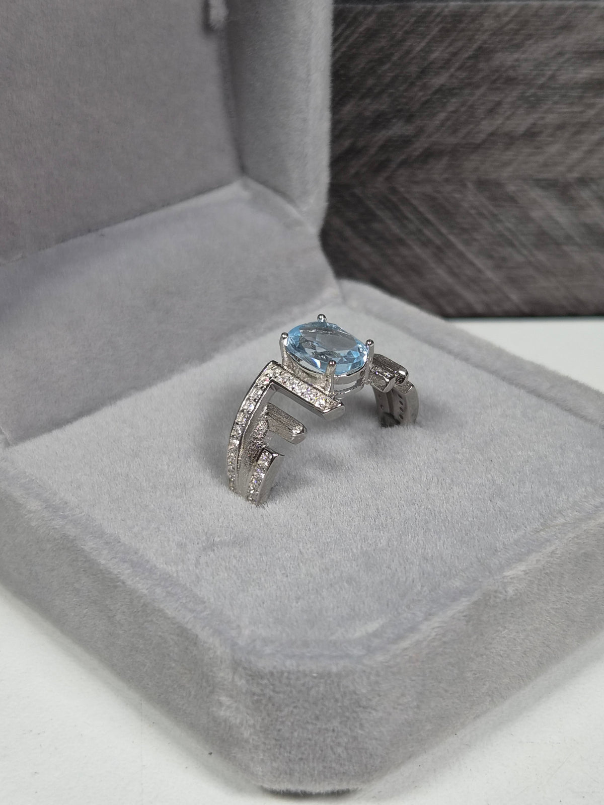 Topaas s925 (zilver) verstelbare ring nr80