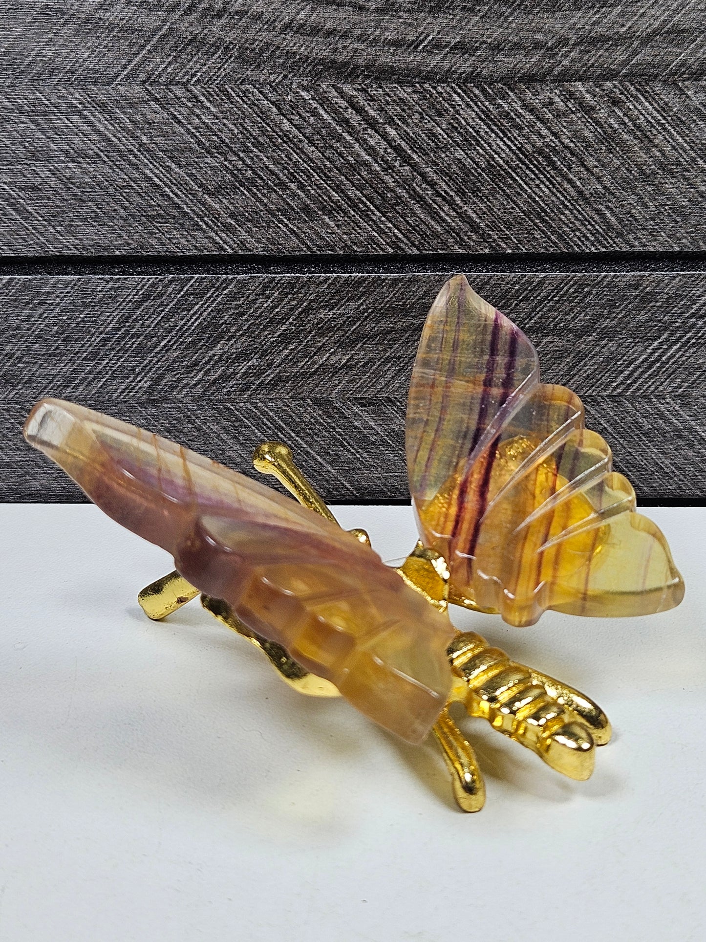 Fluoriet vlinder goud lijfje nr2