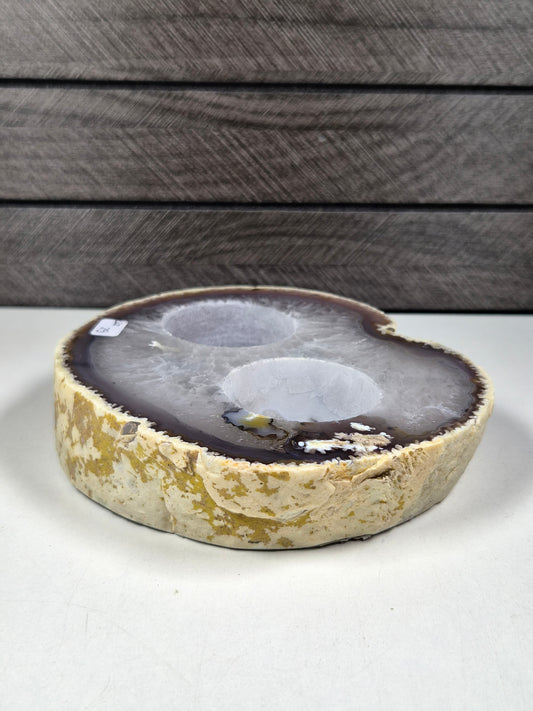 Agaat Dubbele Waxinelichthouder 622 gram