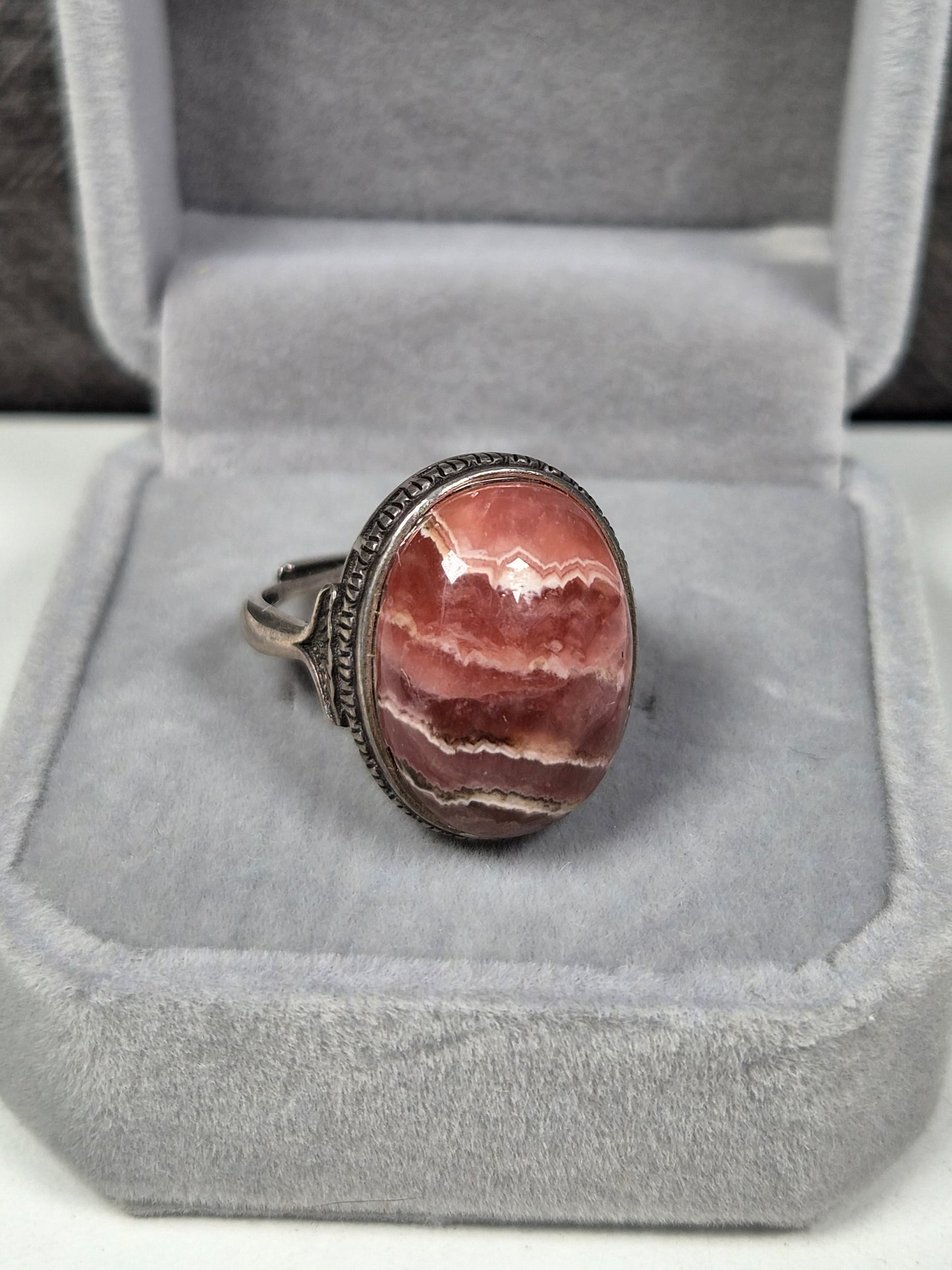 Rhodochrosiet s925 (zilver) verstelbare ring nr20