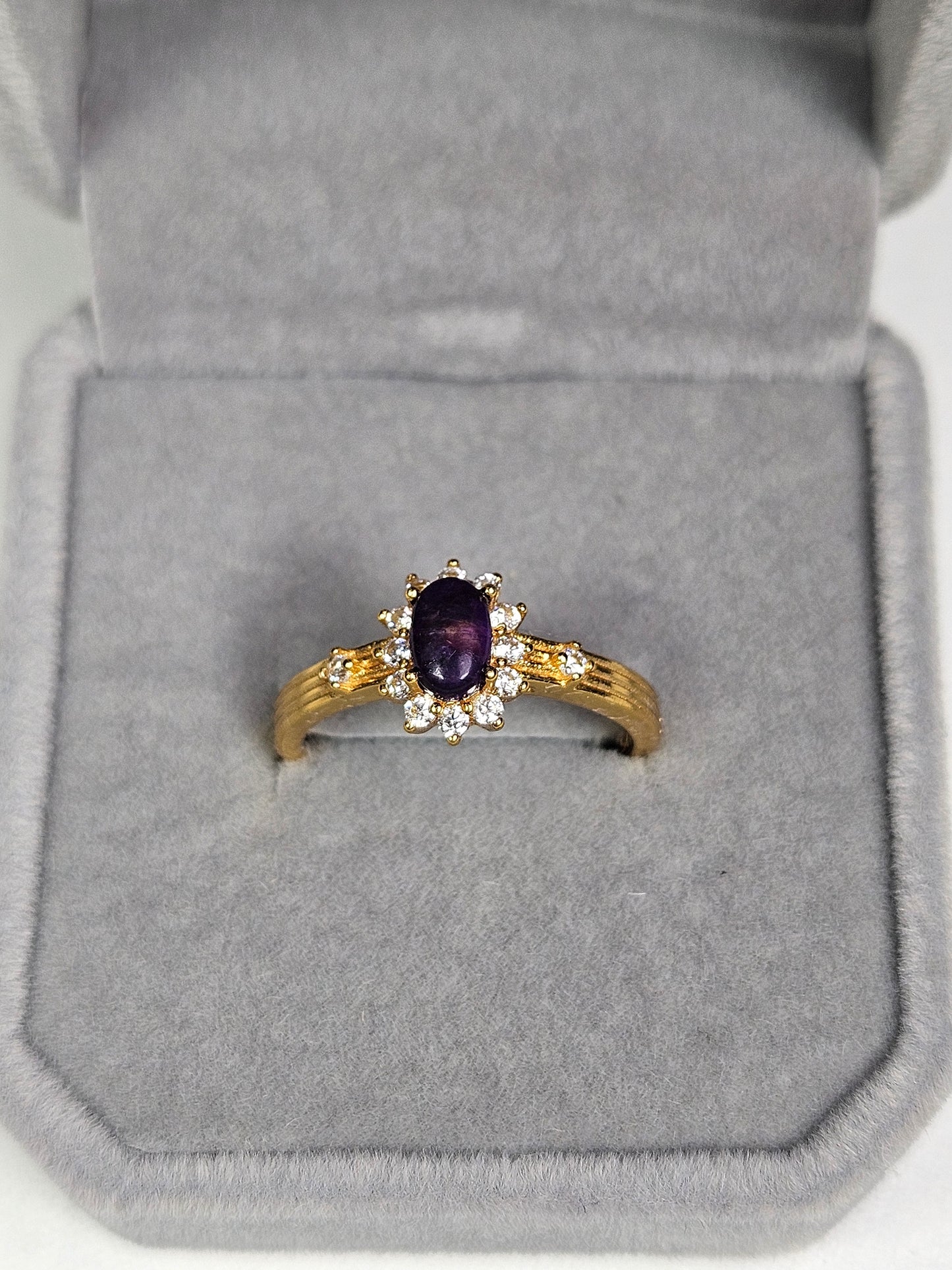 Sugiliet s925(verguld) verstelbare ring nr28