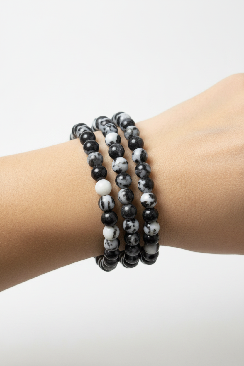 Zebra Jaspis armband 4mm