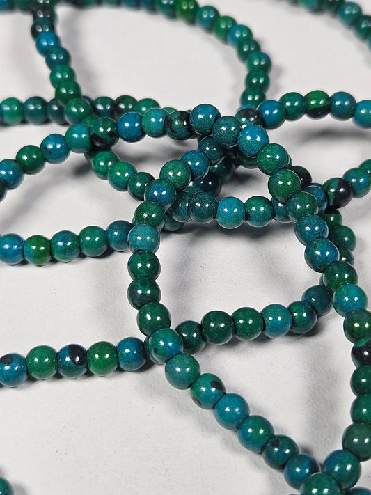 Chrysocolla/Malachiet armband 4mm