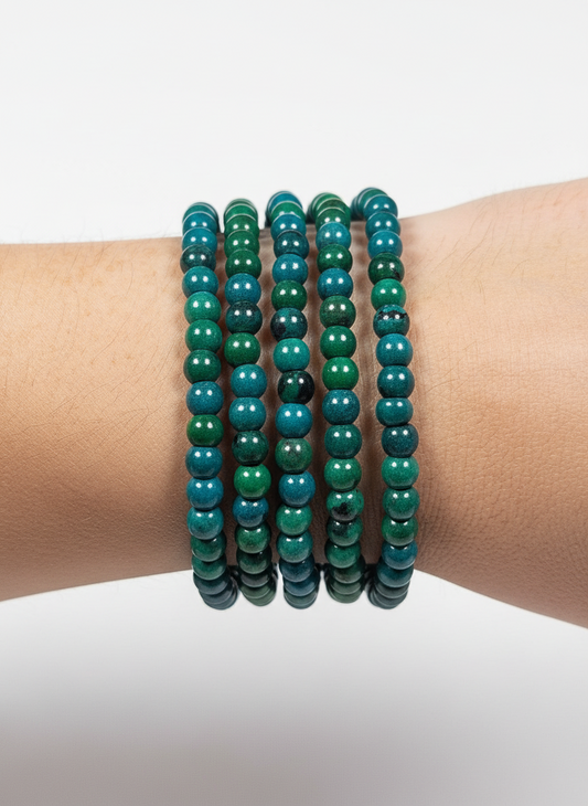 Chrysocolla/Malachiet armband 4mm