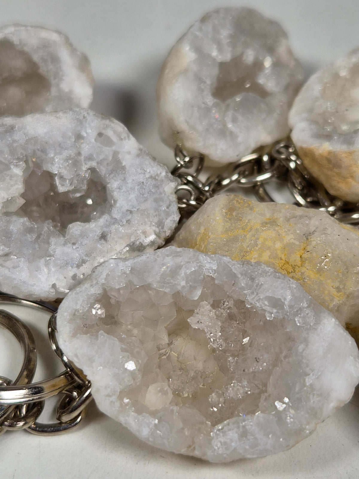 Marokkaanse Kwarts Geode Sleutelhanger