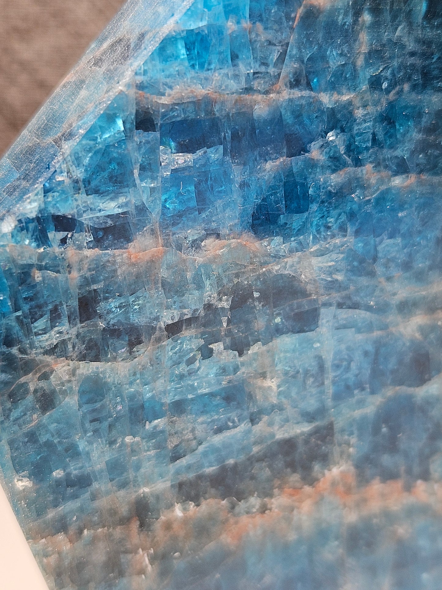 Blauwe apatiet slab 360 gram