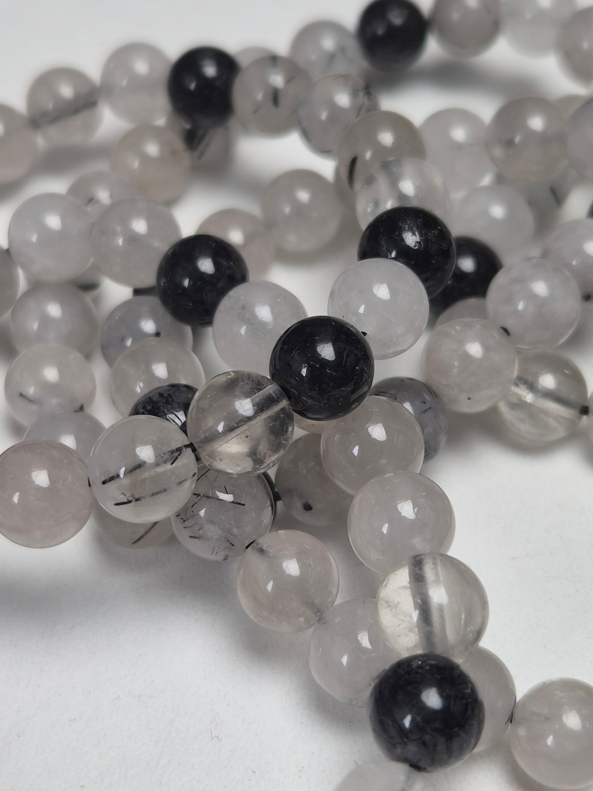 Zwarte toermalijn in kwarts armband 8mm