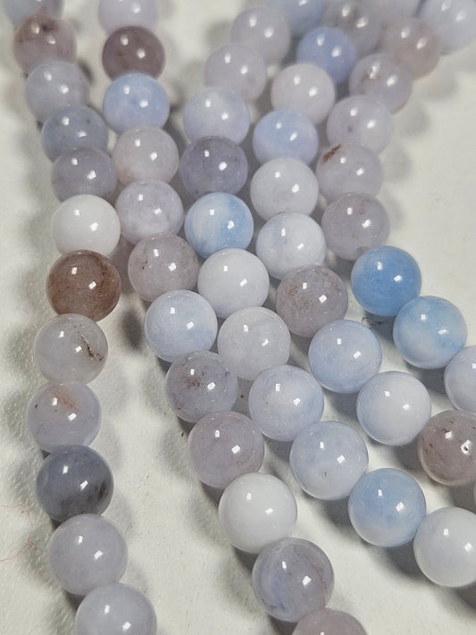 Blauwe chalcedoon kralenstreng 6mm