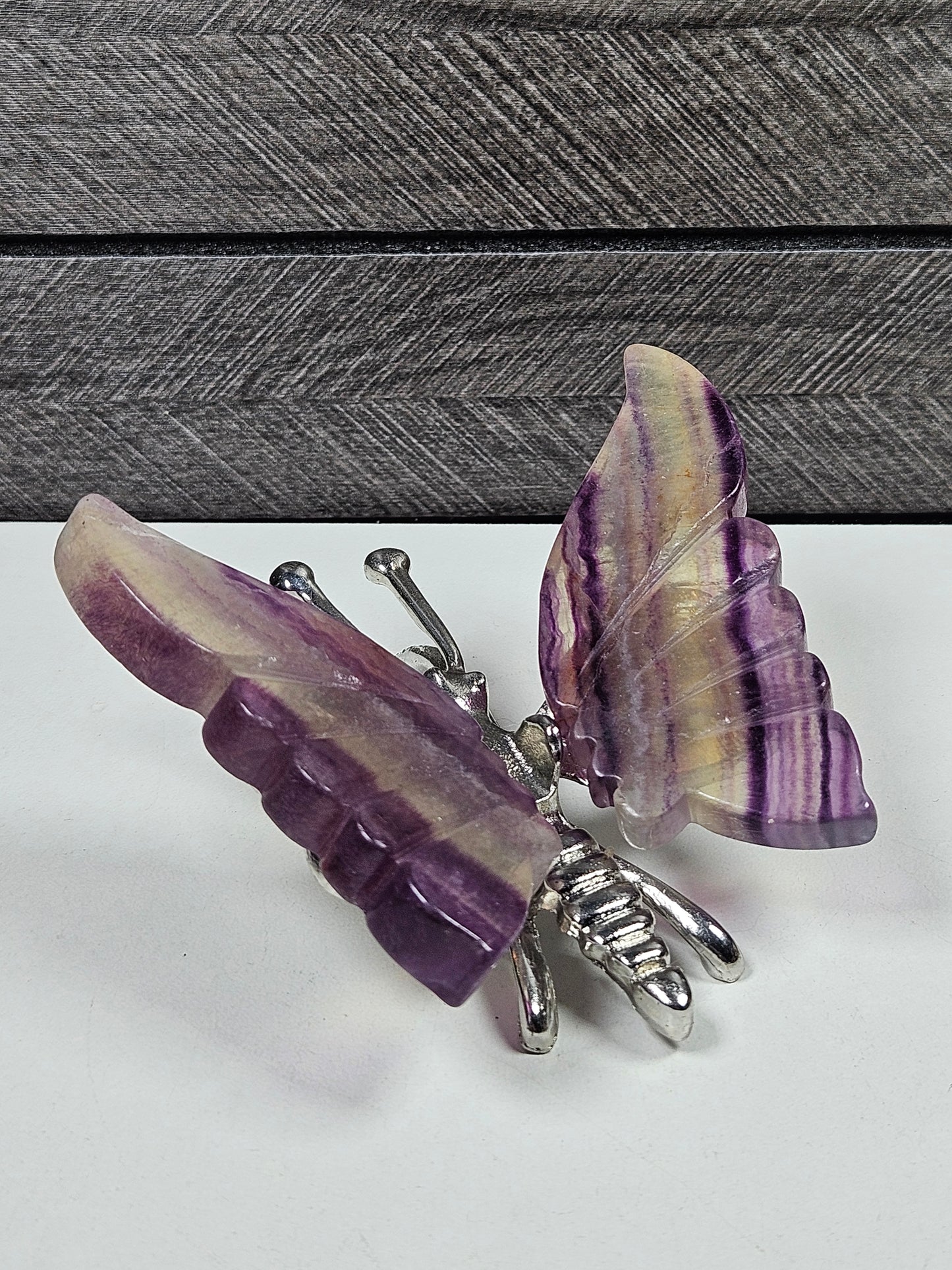 Fluoriet vlinder zilver lijfje nr3