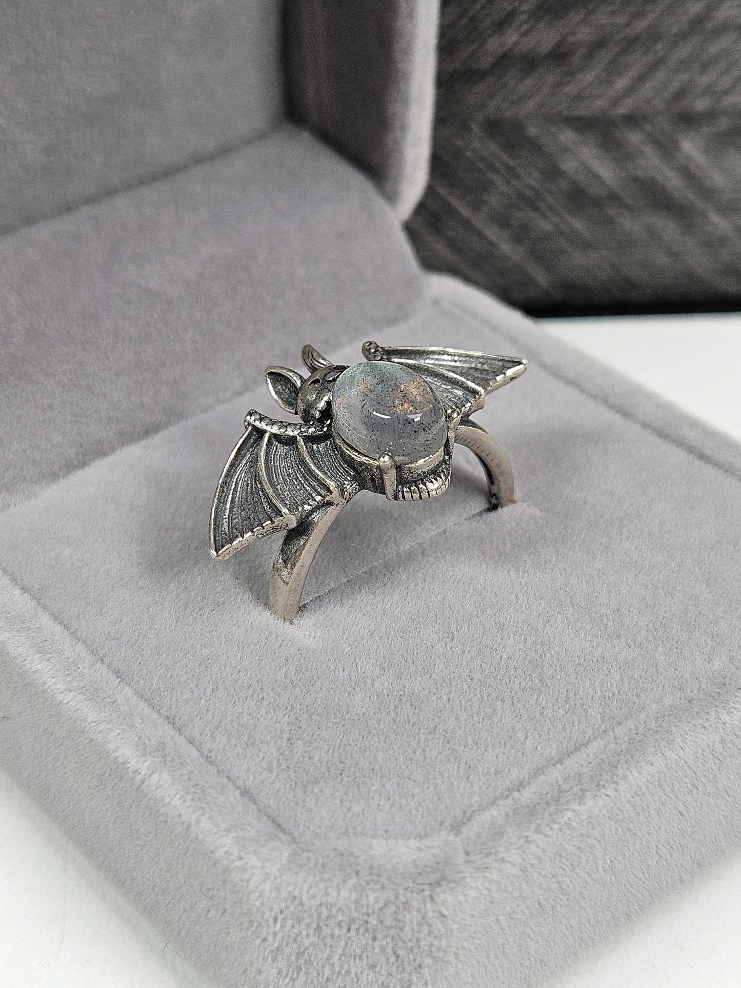 Labradoriet s925 (zilver) verstelbare ring nr6