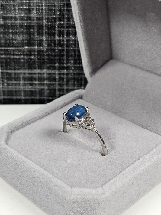 Kyaniet s925 (zilver) verstelbare ring nr51