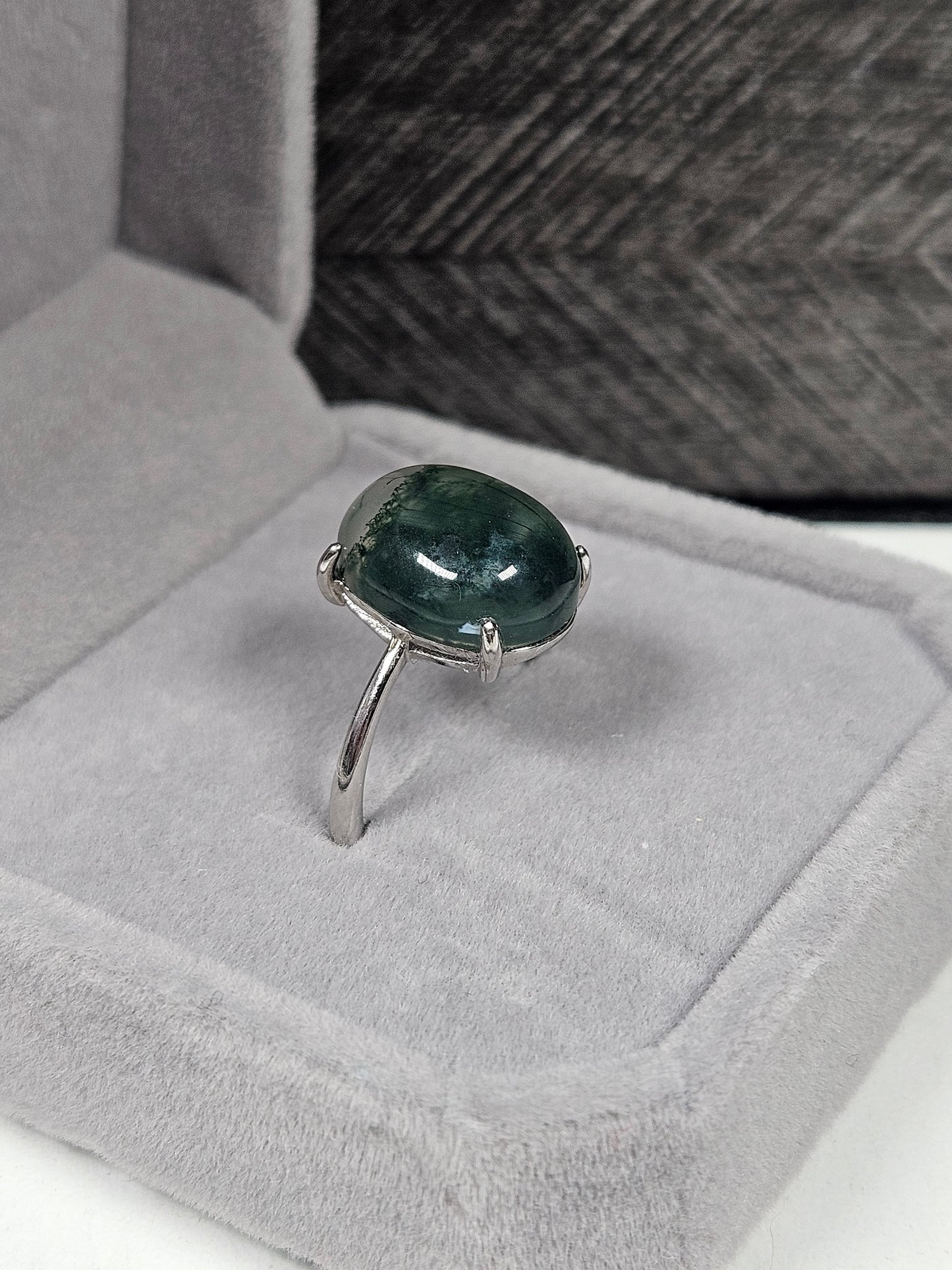 Mosagaat s925 (zilver) verstelbare ring nr10