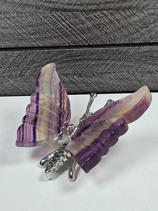 Fluoriet vlinder zilver lijfje nr3