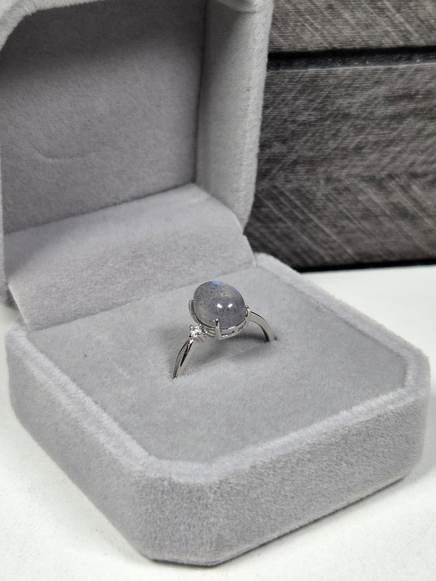 Labradoriet s925 (zilver) verstelbare ring nr2