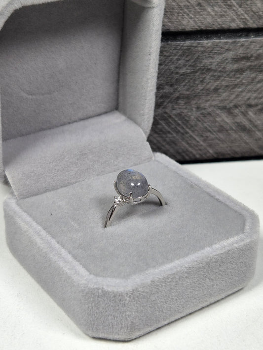 Labradoriet s925 (zilver) verstelbare ring nr2