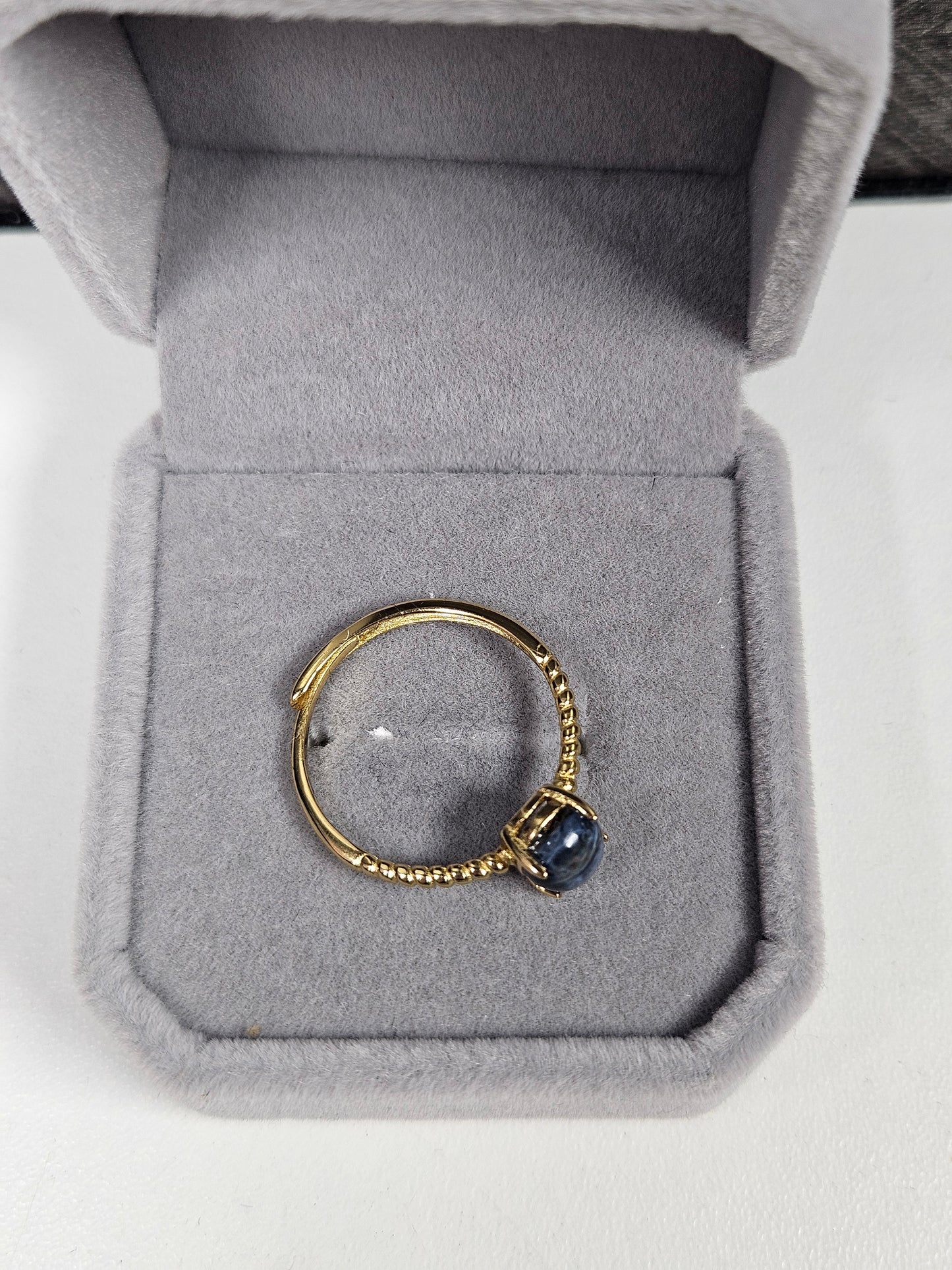 Pietersiet s925(verguld) verstelbare ring nr62