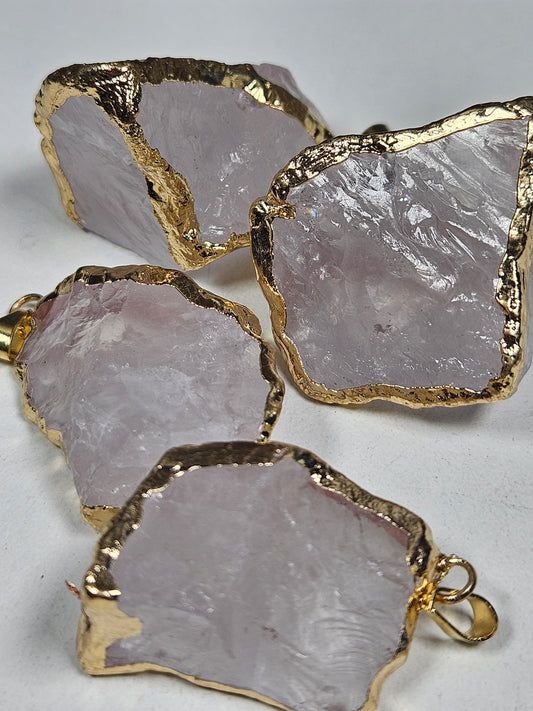 Ruwe Bergkristal hanger met ketting