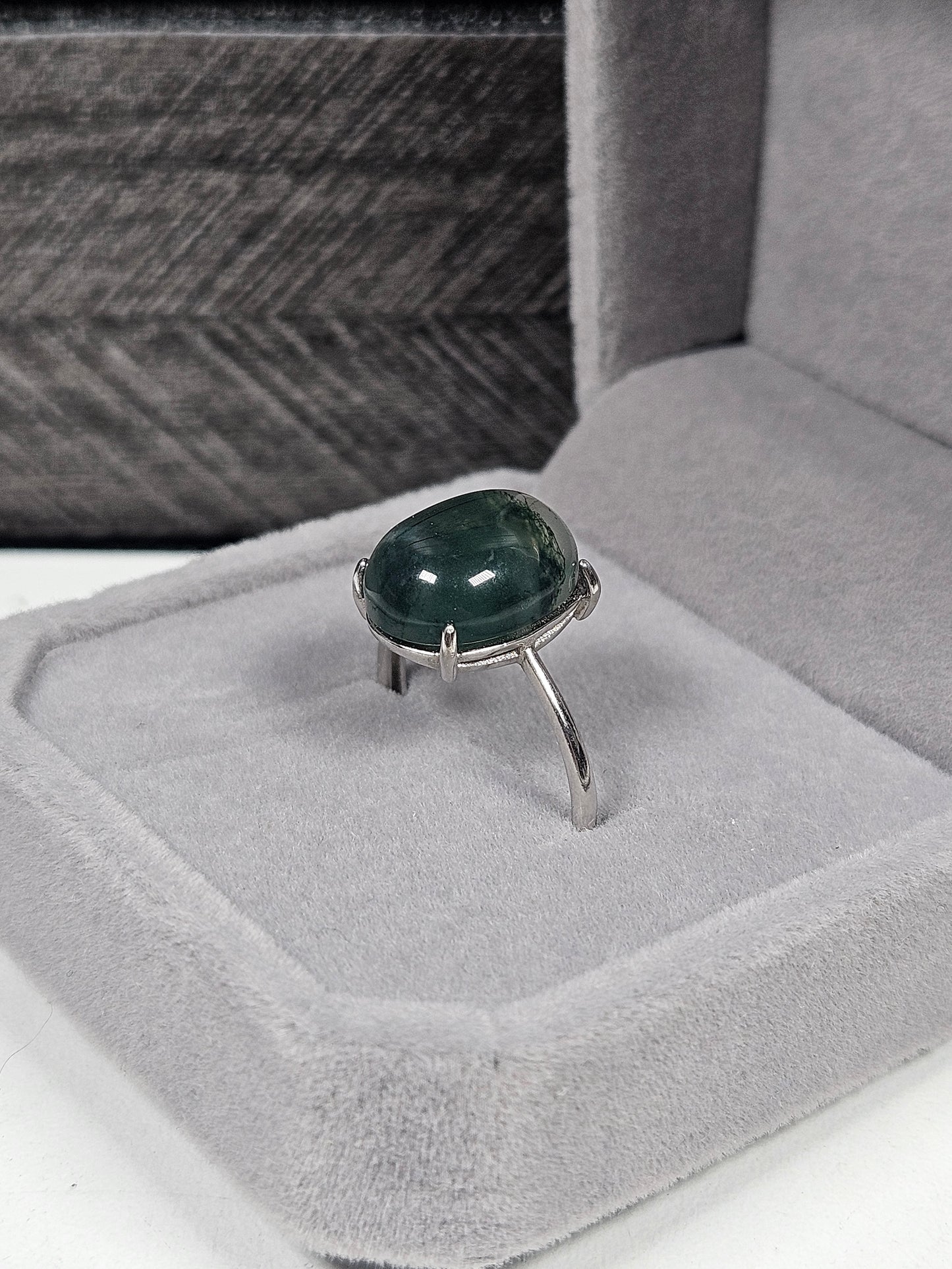 Mosagaat s925 (zilver) verstelbare ring nr10