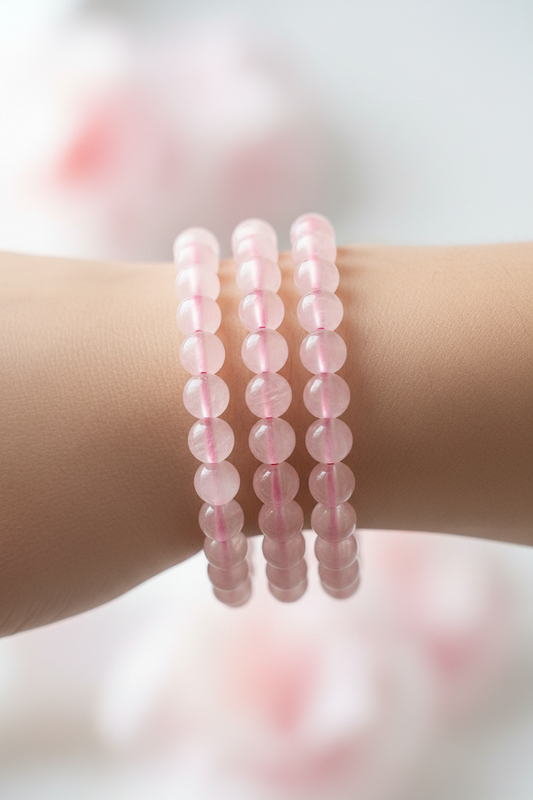 Rozenkwarts armband 6mm